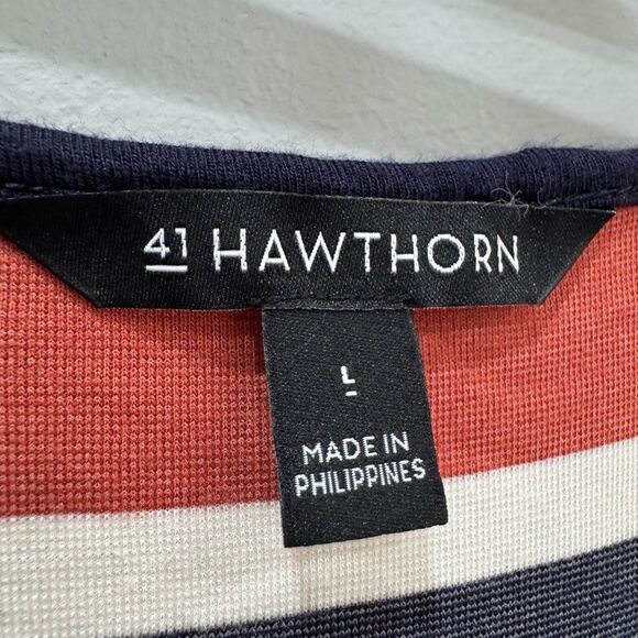 Navy/Rust 41 Hawthorn Wrap Dress Size L EUC - Picture 7 of 8